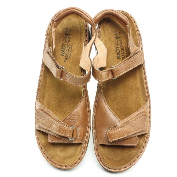 NAOT Rosemary Ankle Strap Copper Leather Sandals Women EU40 US9 Brown/Black EUC - Picture 12 of 15